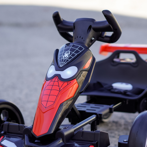 Kart electric, pentru copii 3-7 ani, 70W, 12V, cu roti moi si telecomanda inclusa, negru [13]