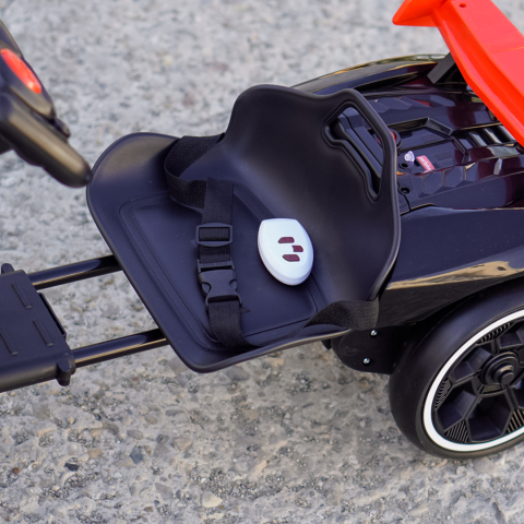 Kart electric, pentru copii 3-7 ani, 70W, 12V, cu roti moi si telecomanda inclusa, negru [12]