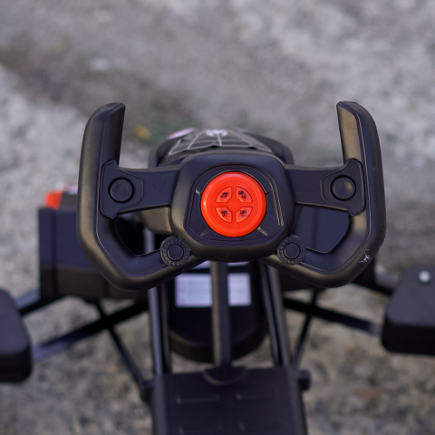 Kart electric, pentru copii 3-7 ani, 70W, 12V, cu roti moi si telecomanda inclusa, negru [15]