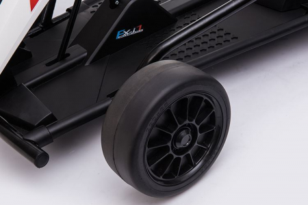 Electric ride-on kart for kids, 500W, 24V, soft wheels, drift function, white [10]