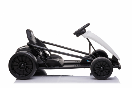 Electric ride-on kart for kids, 500W, 24V, soft wheels, drift function, white [7]
