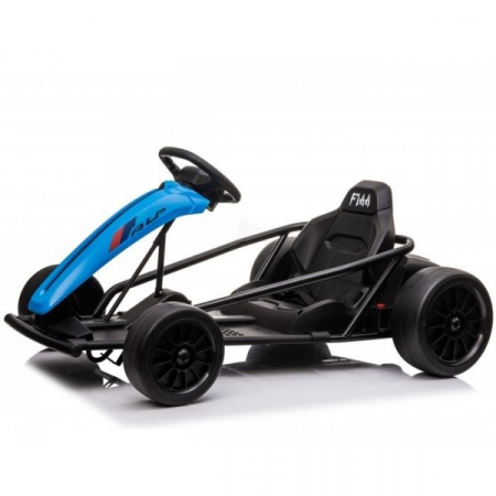 Electric ride-on kart for kids, 500W, 24V, soft wheels, drift function, blue [9]