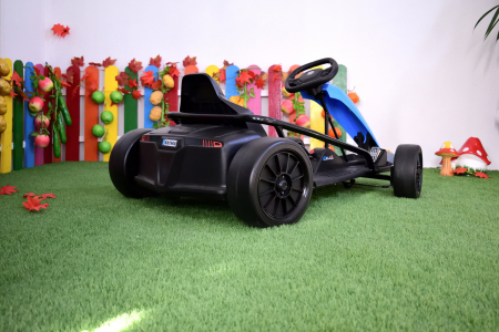 Electric ride-on kart for kids, 500W, 24V, soft wheels, drift function, blue [4]
