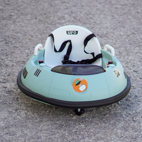 Masinuta busitoare copii, Solley UFO 360, cu telecomanda, 80W 12V, verde [9]
