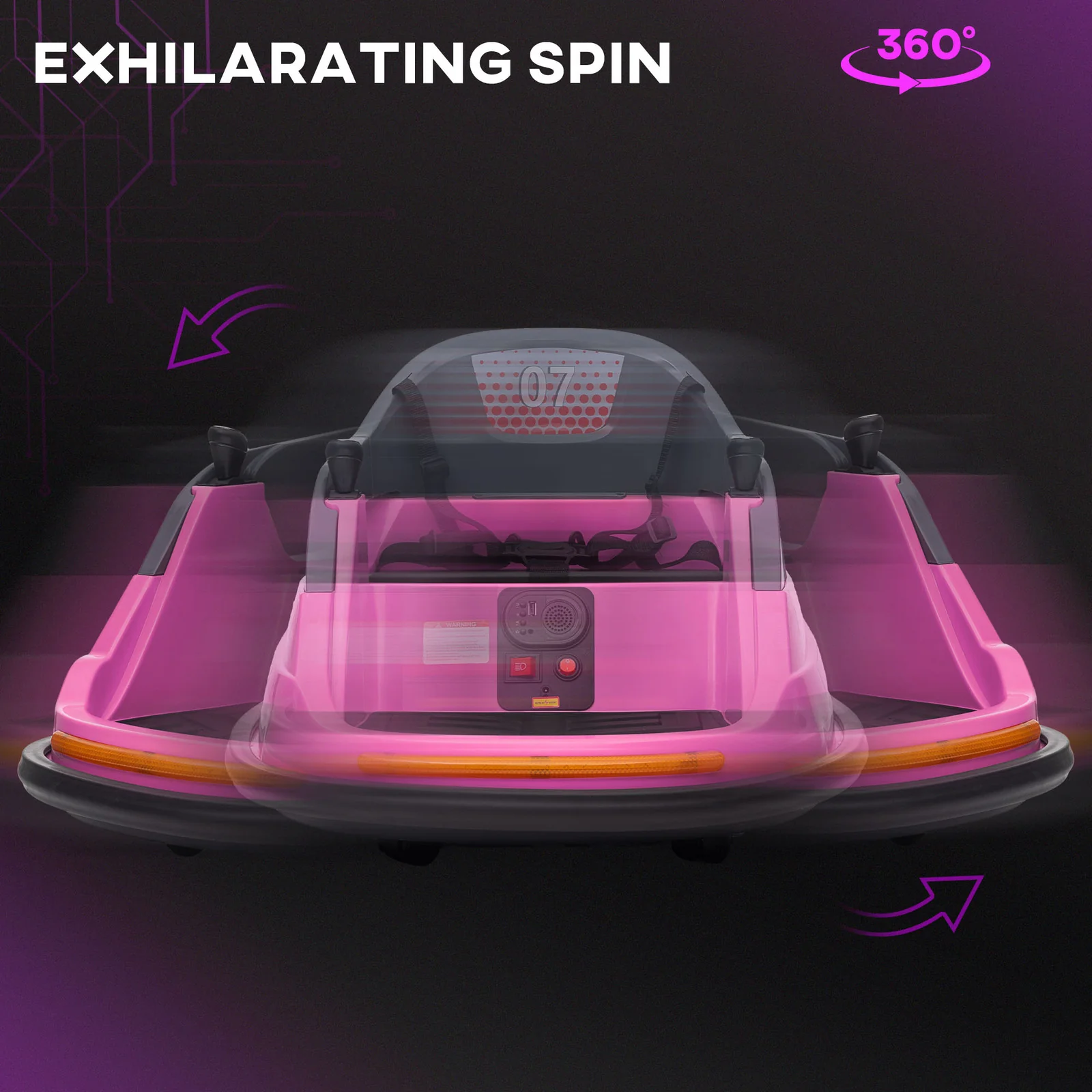 Masinuta busitoare cu telecomanda, Bumper, 70W 12V, roz [8]