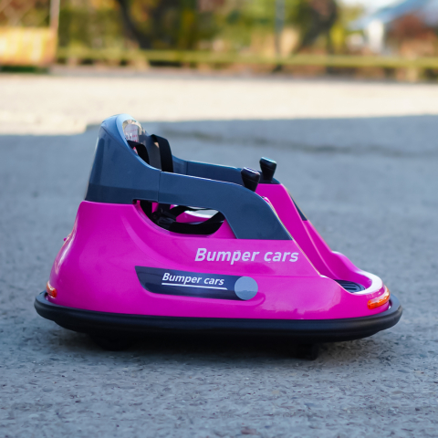 Masinuta busitoare cu telecomanda, Bumper, 70W 12V, roz [7]