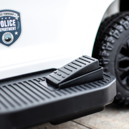 Masinuta de politie copii, Police 30W 6V, cu megafon si music player, alba [8]