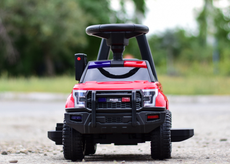 Children's ride on police car, 30W 6V, with megaphone and music player, red [1]