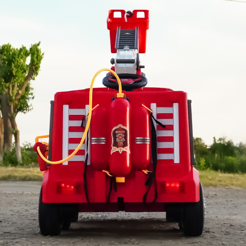 Electric ride-on Fire-Truck for children, remote control included, 140W, 12V battery, bluetooth, red [9]