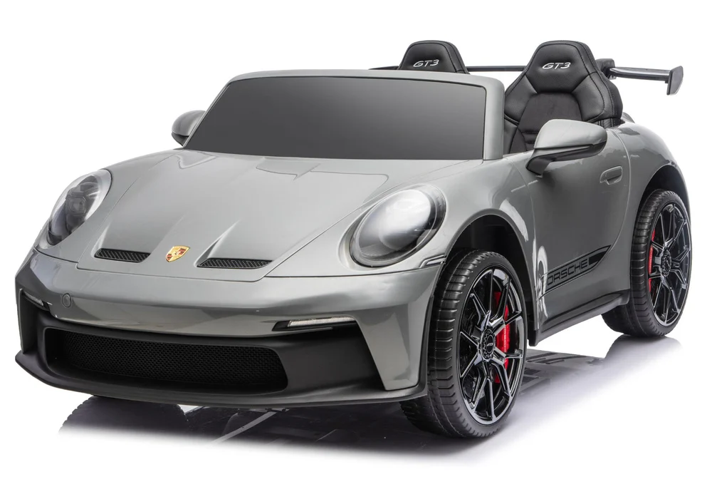 Licensed Ride On cars - Electric Ride-On Car for 2 Children, Porsche 911 GT3, 320W, 24V 14Ah, Grey