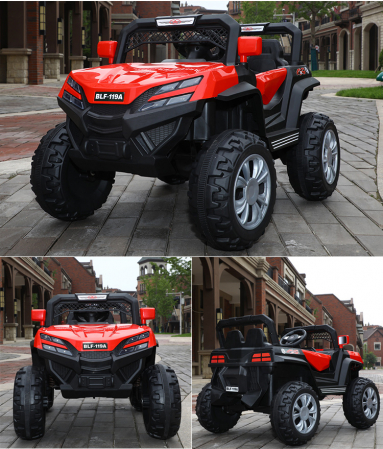 Children electric ride-on car Kinderauto BJF119A, 4x4, 120W, leather seat, red [2]