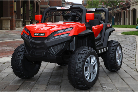 Children electric ride-on car Kinderauto BJF119A, 4x4, 120W, leather seat, red [1]