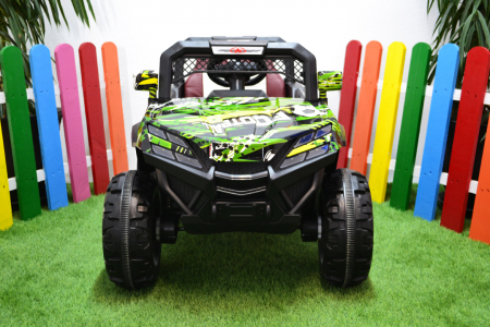 Kids electric Ride-On car 4x4 Kinderauto BJF119A, 12V, 120W, leather seat, green [2]