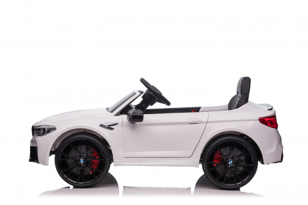 Masinuta electrica Bmw M5 Competition,12V, 90W, roti EVA, scaun tapitat,premium, alba [2]