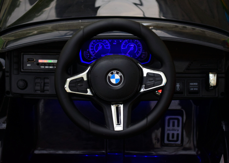 Masinuta electrica cu licenta Bmw M5 Competition, 24V 7Ah, 500W cu scaun tapitat, editie drift, negru [10]