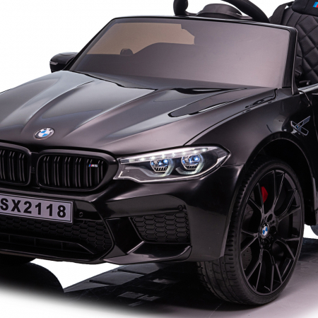 Masinuta electrica cu licenta Bmw M5 Competition, 24V 7Ah, 500W cu scaun tapitat, editie drift, negru [13]