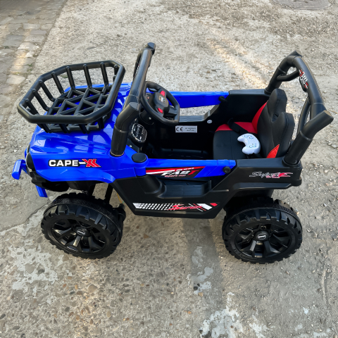 Ride-on car for children, 4x4, Cape-X, 100W, 12V, comfortable ecological leather seat, blue [8]