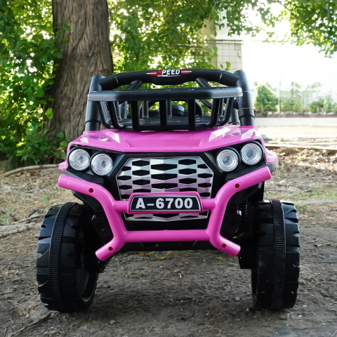 Masinuta electrica copii, 4x4, CAPE-X, 100W, 12V, scaun tapitat, roz [2]