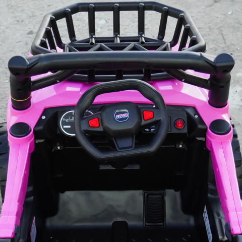 Masinuta electrica copii, 4x4, CAPE-X, 100W, 12V, scaun tapitat, roz [9]