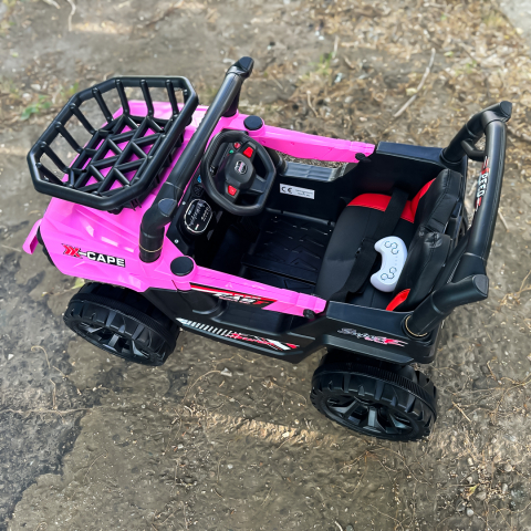 Masinuta electrica copii, 4x4, CAPE-X, 100W, 12V, scaun tapitat, roz [7]