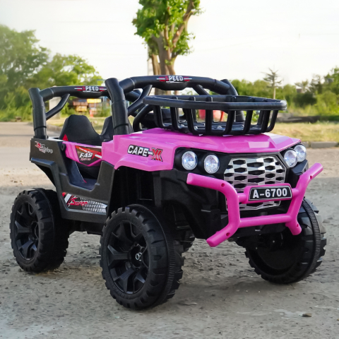 Masinuta electrica copii, 4x4, CAPE-X, 100W, 12V, scaun tapitat, roz [1]