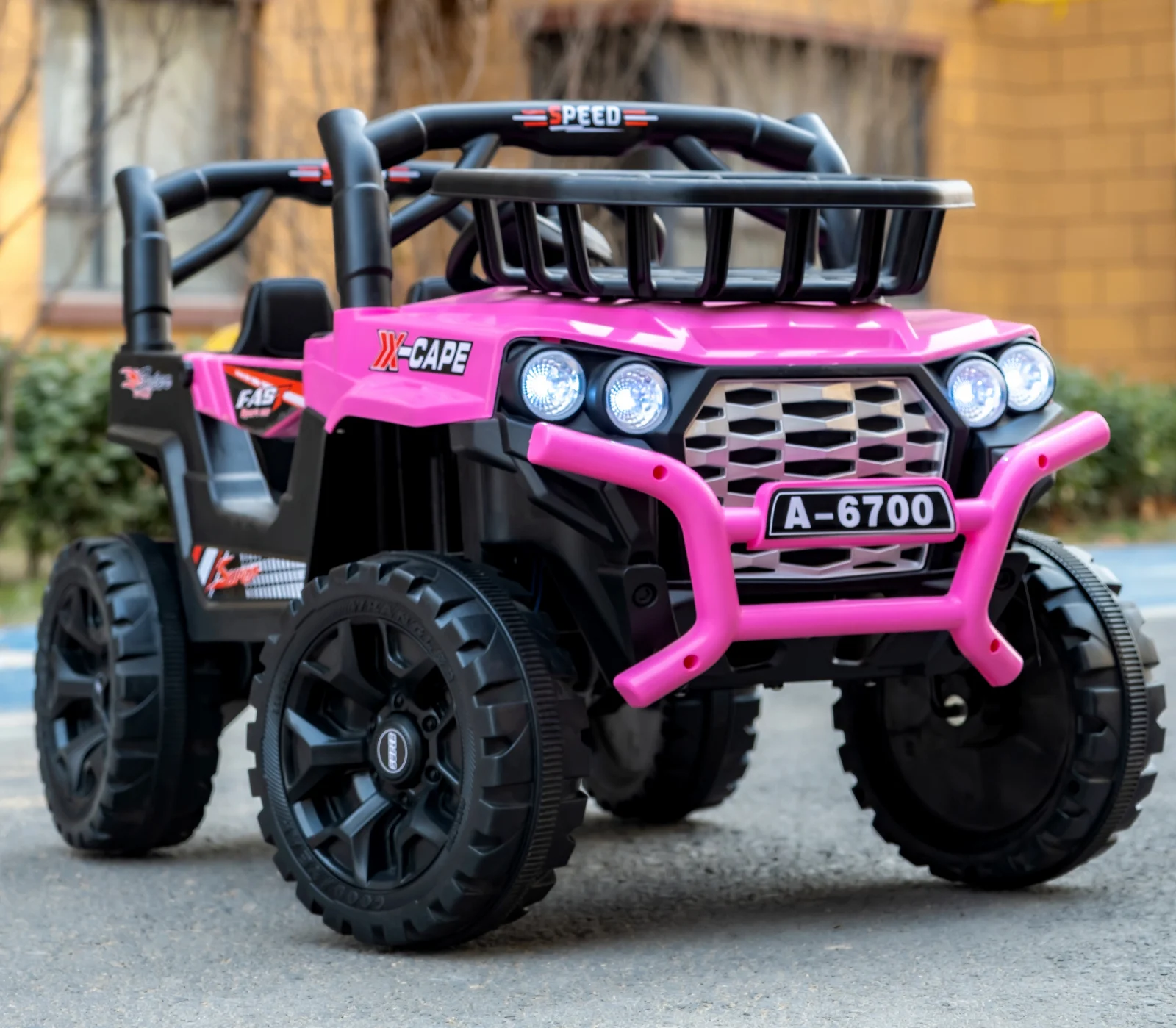 Masinuta electrica copii, 4x4, CAPE-X, 100W, 12V, scaun tapitat, roz [13]