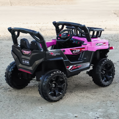 Masinuta electrica copii, 4x4, CAPE-X, 100W, 12V, scaun tapitat, roz [8]