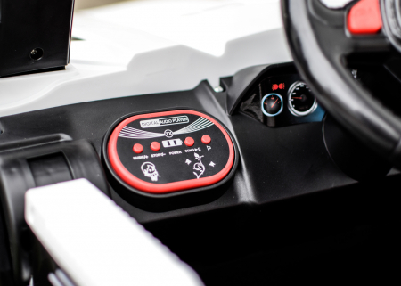 Masinuta electrica copii 4x4 SuperCar, 100W, 12V, scaun tapitat, music player, alb [11]