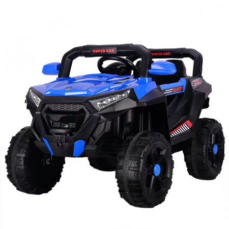 Electric Ride-On cars - Ride-on electric car, SuperCar 4x4, 100W, 12V, leather seat, music player, blue