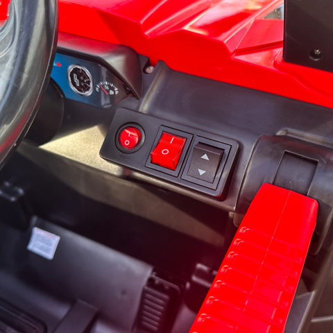 Masinuta electrica copii 4x4 SuperCar, 100W, 12V, scaun tapitat, music player, rosu [18]