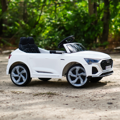 Ride-on electric car, Audi SQ8, 70W, 12V, soft EVA wheels and seat with ecological leather, white [11]