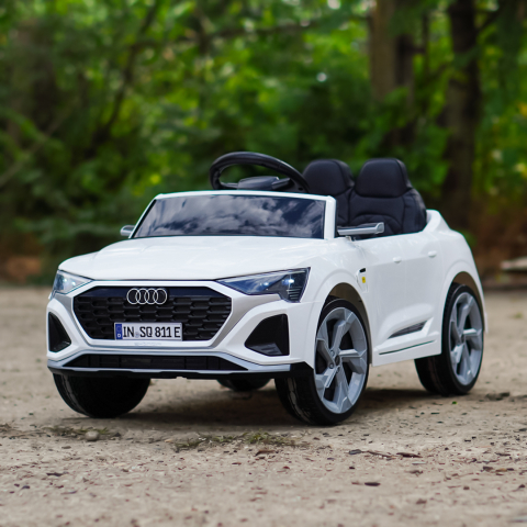 Ride-on electric car, Audi SQ8, 70W, 12V, soft EVA wheels and seat with ecological leather, white [4]