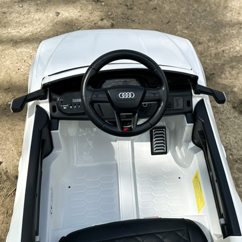 Ride-on electric car, Audi SQ8, 70W, 12V, soft EVA wheels and seat with ecological leather, white [14]