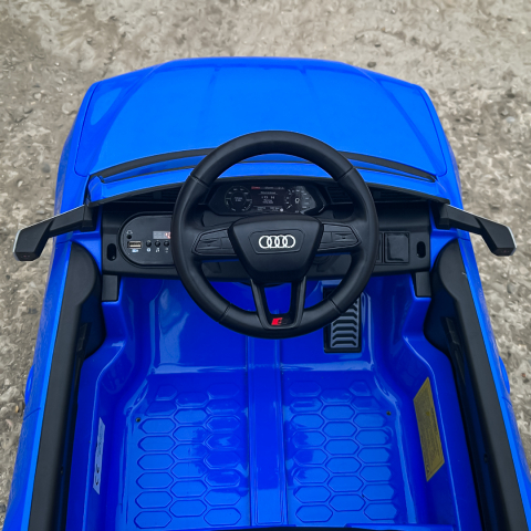 Masinuta electrica copii, Audi SQ8, 70W, 12V, roti moi EVA si scaun tapitat cu piele ecologica, albastra [16]