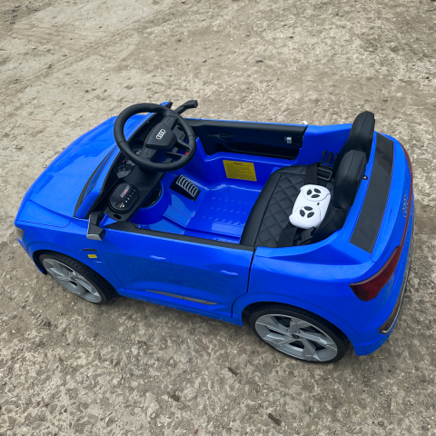Masinuta electrica copii, Audi SQ8, 70W, 12V, roti moi EVA si scaun tapitat cu piele ecologica, albastra [19]