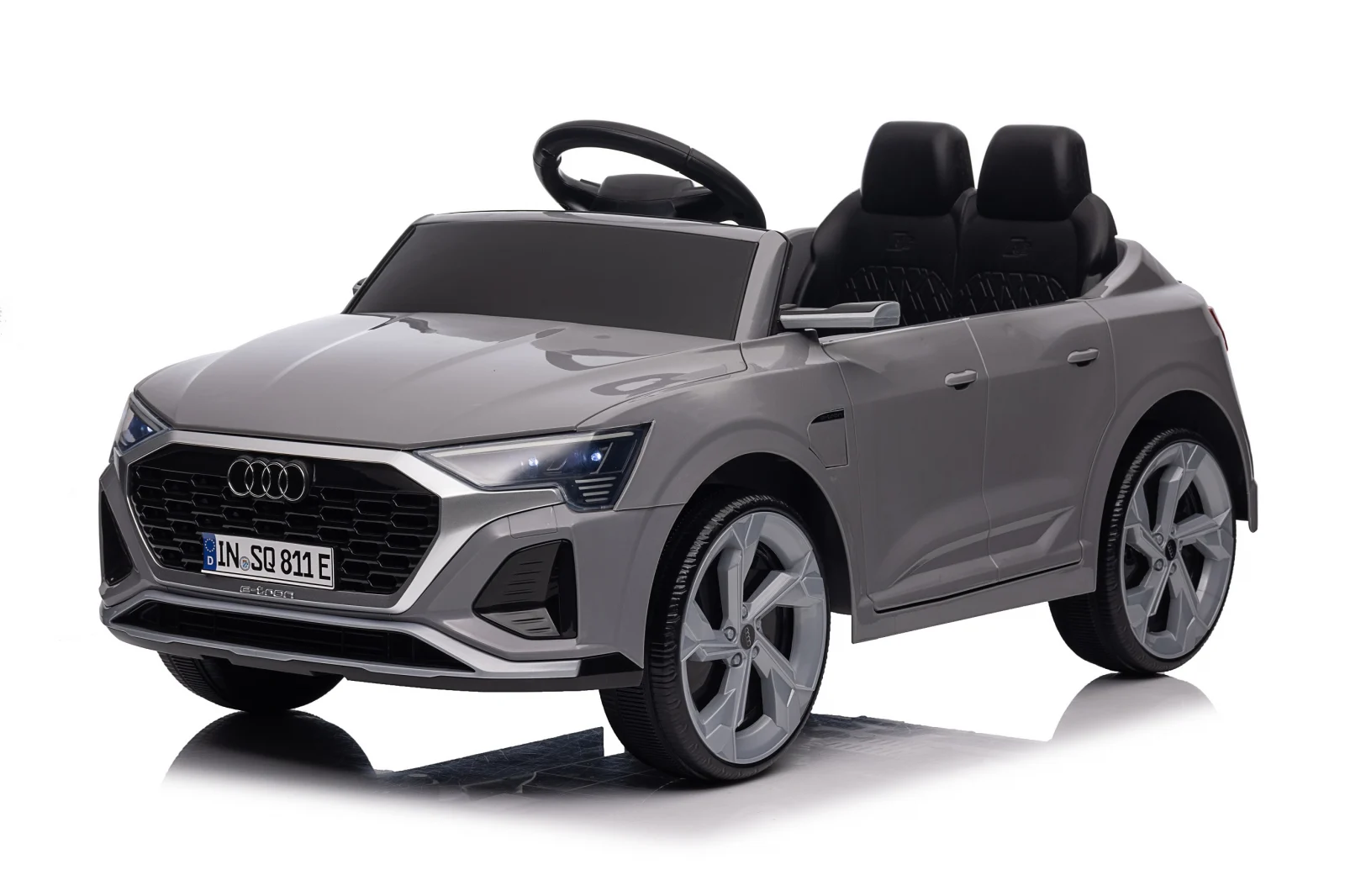 Licensed Ride On cars - Ride-on electric car, Audi SQ8, 70W, 12V, soft EVA wheels and seat with ecological leather, gray