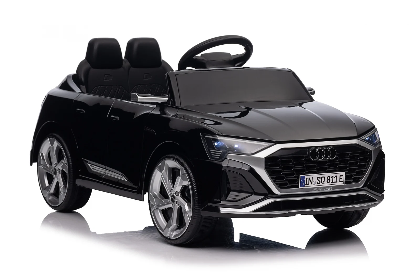 Ride-on electric car, Audi SQ8, 70W, 12V, soft EVA wheels and seat with ecological leather, black [17]