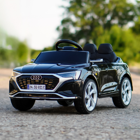 Ride-on electric car, Audi SQ8, 70W, 12V, soft EVA wheels and seat with ecological leather, black [3]