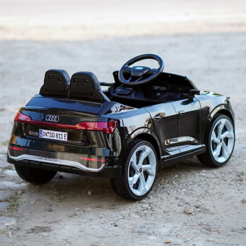 Ride-on electric car, Audi SQ8, 70W, 12V, soft EVA wheels and seat with ecological leather, black [9]