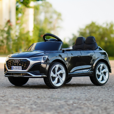 Ride-on electric car, Audi SQ8, 70W, 12V, soft EVA wheels and seat with ecological leather, black [5]