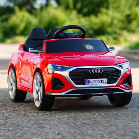 Ride-on electric car, Audi SQ8, 70W, 12V, soft EVA wheels and seat with ecological leather, red [1]