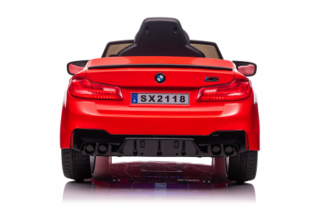 Masinuta electrica Bmw M5 Competition,12V, 90W, roti EVA, scaun tapitat,premium, rosie [3]