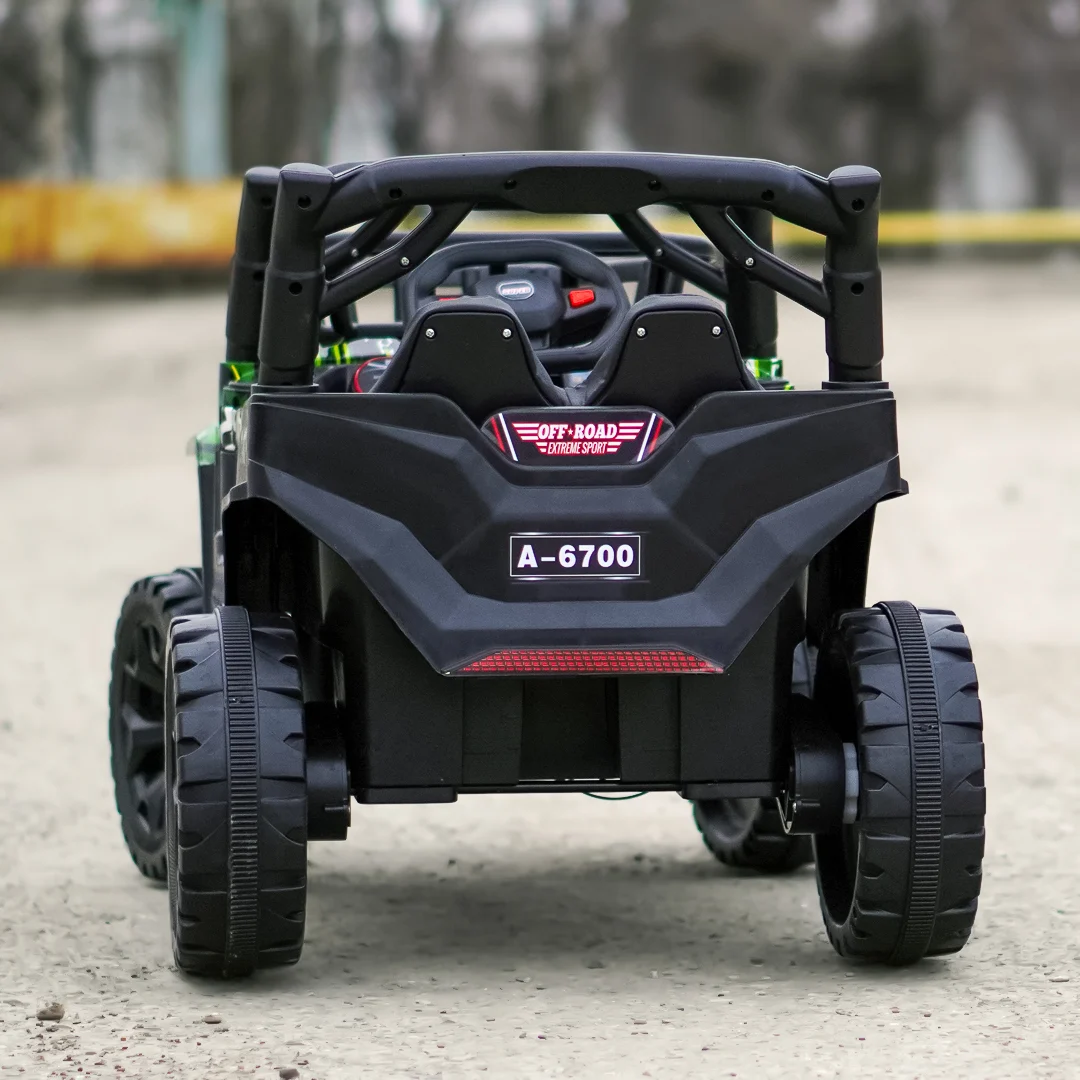 Electric Ride-On Car for Kids CAPE-X 4x4, 100W, 12V, Upholstered Seat, Graffiti Green [4]