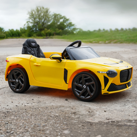 Lincesed ride-on car for children Bentley Bacalar, 4x4, 120W, 12V, Premium, yellow [4]