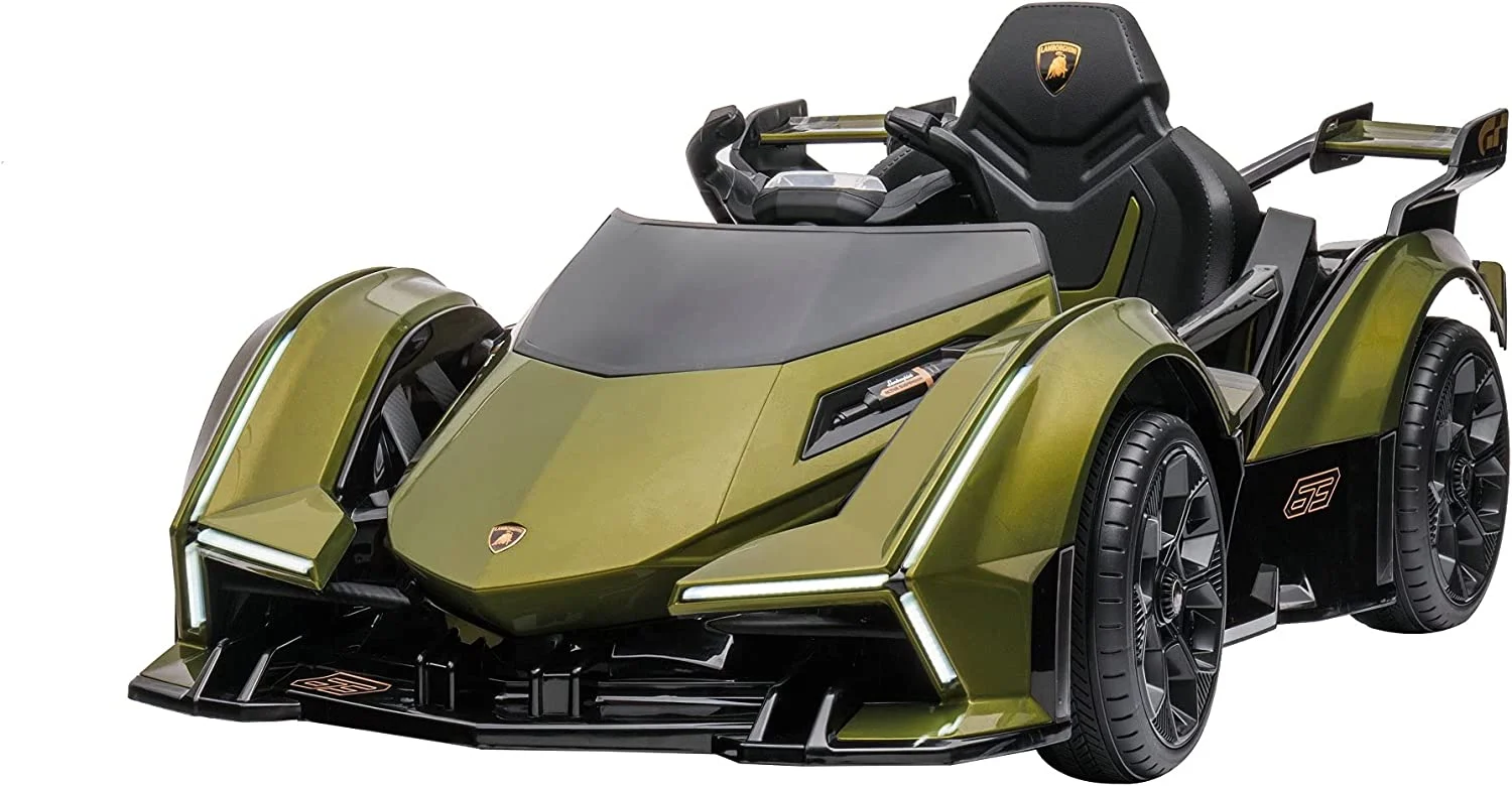 Masinute electrice - Masinuta electrica copii, Lamborghini Lambo12 Vision, tractiune 4x4, 140W, 12V, premium, verde