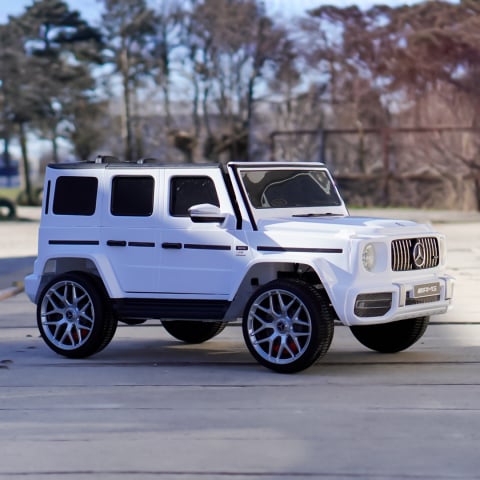 Masinuta electrica copii Mercedes G63 XXL, cu 2 locuri, 4x4, 180W 12V, premium, alba [6]