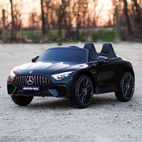 Licensed ride-on car for children Mercedes SL63, 160W, 12V 10Ah, bluetooth, premium, black [1]