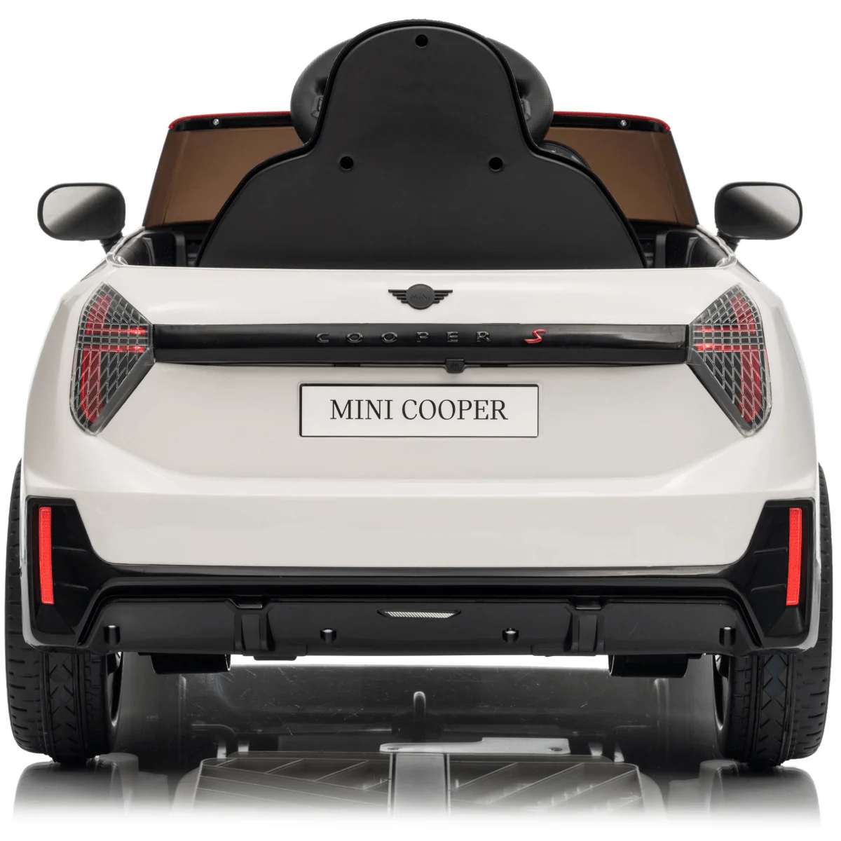 Masinuta electrica copii, Mini COOPER 90W 12V 7Ah, roti EVA, scaun tapitat, alba [3]