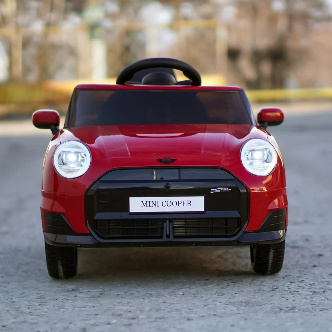 Masinuta electrica copii, Mini COOPER 90W 12V 7Ah, roti EVA, scaun tapitat, rosie [9]