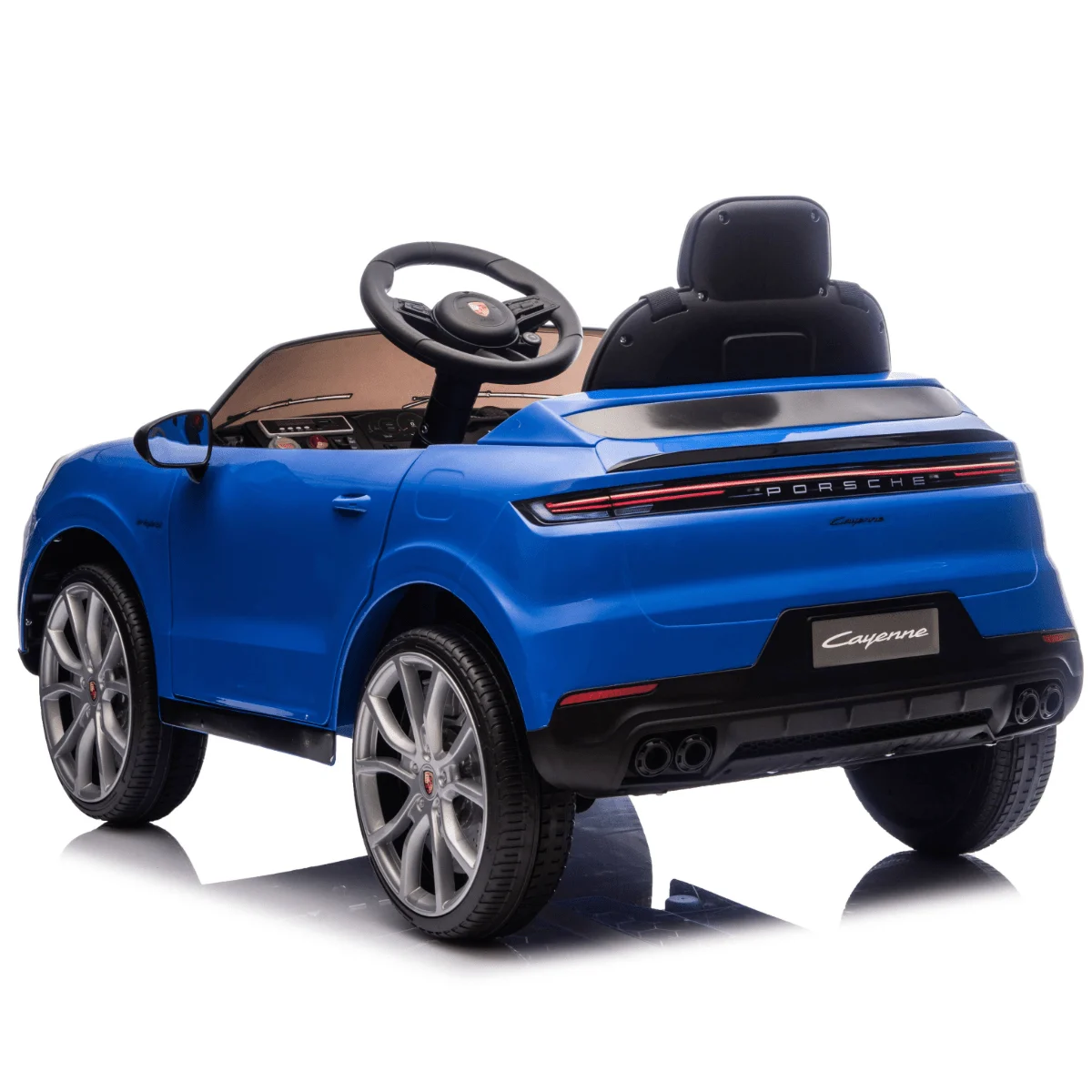 Electric Ride-On Car for Kids Porsche Cayenne, 70W, 12V, Upholstered Seat, blue [2]